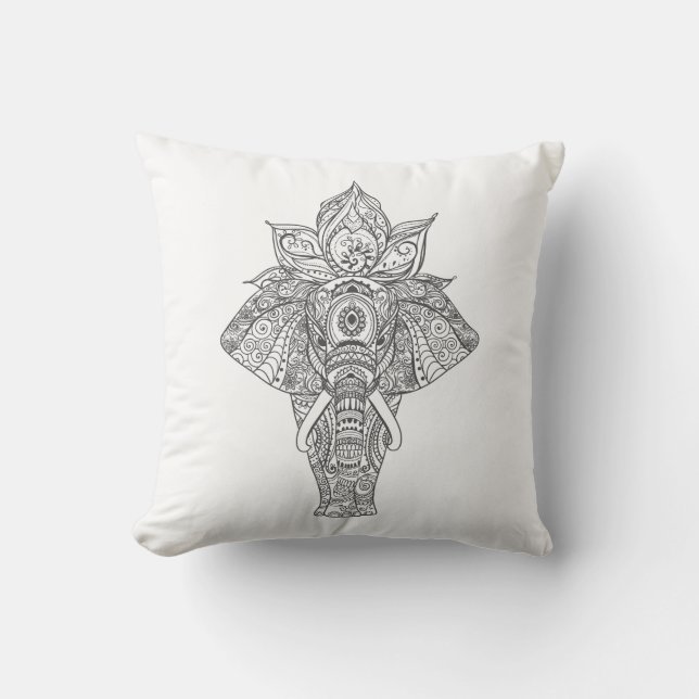 Elephant geïnspireerd kussen (Voorkant)