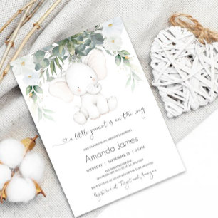 Elephant Gender Neutrale Baby shower Uitnodiging