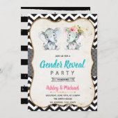 Elephant gender onthult uitnodiging (Voorkant / Achterkant)