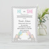 Elephant Gender Reopenbaart de uitnodiging van de  (Staand voorkant)