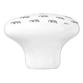Elephant Geometric Monogram Black en White Keramische Knop (Zijkant)