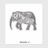 Elephant Geometric Simple Lines White en Black Sticker (Vel)