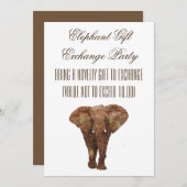 Elephant Gift Exchange-uitnodigingen Kaart (Voorkant / Achterkant)