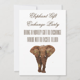 Elephant Gift Exchange-uitnodigingen Kaart