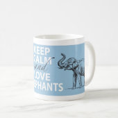 Elephant Gift Keep Calm and Love Elephants Print Koffiemok (Voorkant rechts)