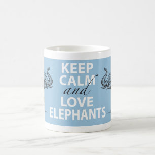 Elephant Gift Keep Calm and Love Elephants Print Koffiemok