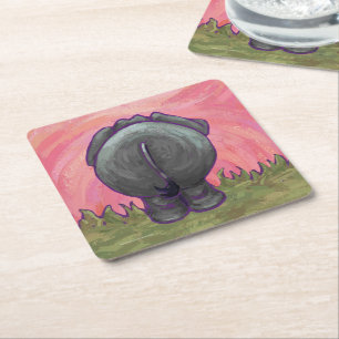 Elephant Gifts & Accessoires Vierkante Kartonnen Onderzetter