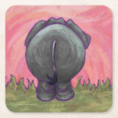 Elephant Gifts & Accessoires Vierkante Kartonnen Onderzetter (Voorkant)