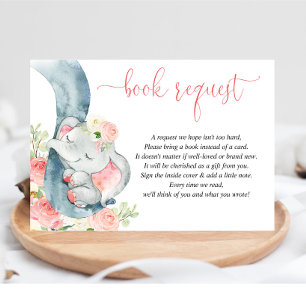 Elephant girl baby shower boek in plaats van kaart