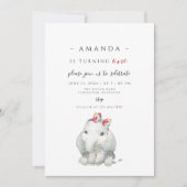 Elephant Girl First Birthday, olifant verandert er Kaart (Voorkant)