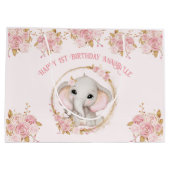 Elephant Girl rose 1er anniversaire Grand sac cade (Dos)