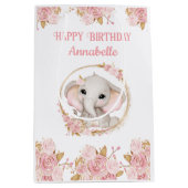 Elephant Girl rose 1er Anniversaire Moyen Sac cade (Devant)