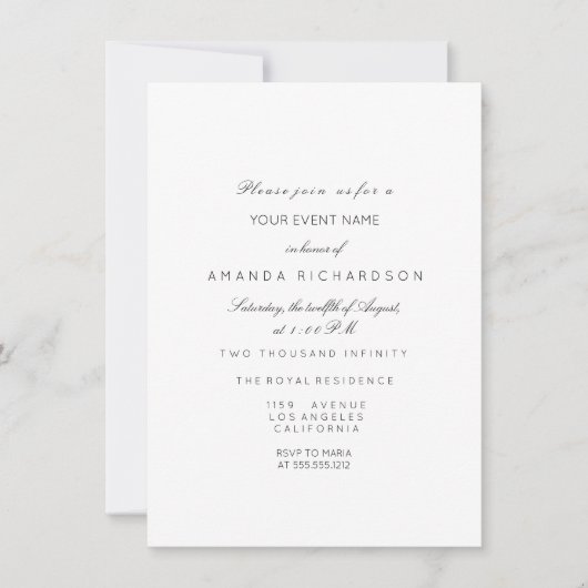 Elephant Glitter Baby shower Girl Gray White Kaart (Voorkant)