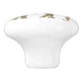 Elephant Gold Elegant Monogram Naam Keramische Knop (Zijkant)