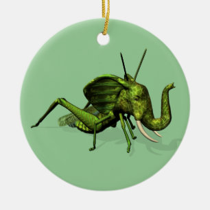 Elephant Grasshopper Crossras Keramisch Ornament