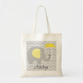 Elephant Gray Chevron Yellow Umbrella Custom Bag Tote Bag (Voorkant)