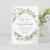 Elephant Green Foliage Baby shower Invitation (Debout devant)