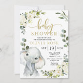 Elephant Greenery Baby shower Invite (Voorkant)