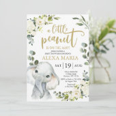Elephant Greenery Peanut Baby shower Invite