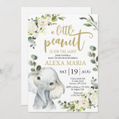 Elephant Greenery Peanut Baby shower Invite