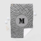 Elephant grijs huidpatroon monogram aanpasbaar golfhanddoek (Insitu)