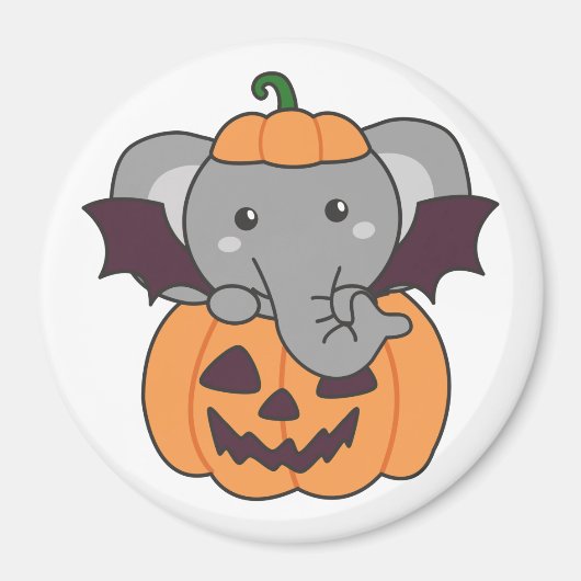 Elephant Halloween Pumpkin Bat Costume Magneet (Voorkant)