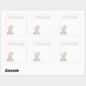 Elephant Happy Birthday Gift Label Wenskaart (Vel)