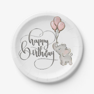 Elephant Happy Birthday Papieren Bordje