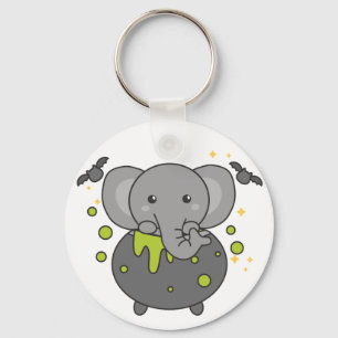 Elephant Happy Halloween Cauldron Bat Sleutelhange Sleutelhanger