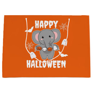 Elephant Happy Halloween Pumpkin Bat Costume Groot Cadeauzakje
