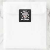 Elephant Happy Halloween Pumpkin Bat Costume Vierkante Sticker (Tas)