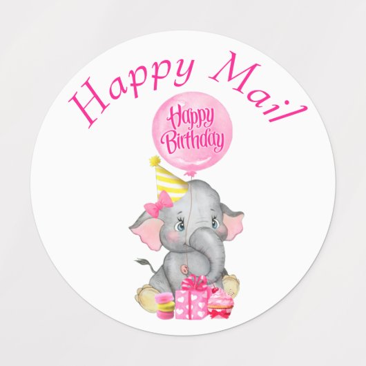 Elephant Happy Mail Étiquettes (Design 2)