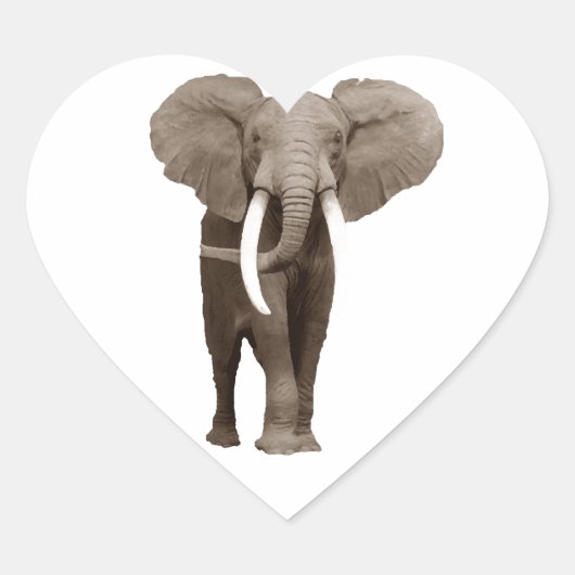 Elephant Hart Sticker (Voorkant)