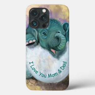 Eléphant Hatching drôle coque iphone - Texte perso