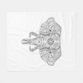 Elephant Head Doodle Sketch Fleece Deken (Voorkant (Horizontaal))