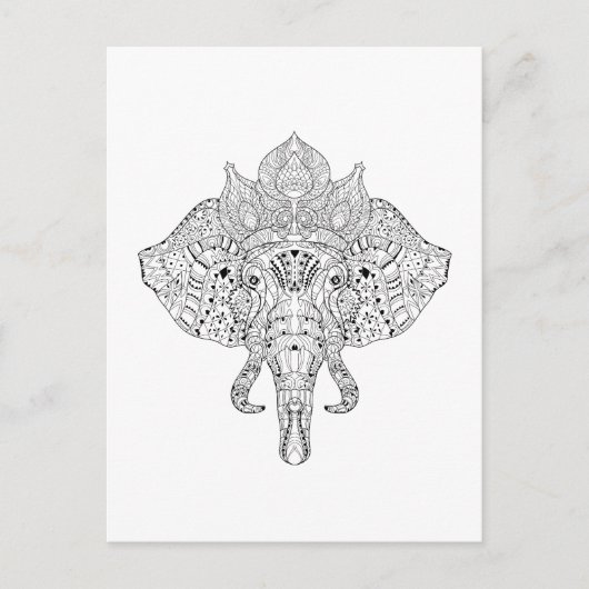 Elephant Head Geïnspireerd tandvlees Briefkaart (Voorkant)