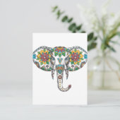 Elephant Head Mandala Tattoo Briefkaart (Staand voorkant)