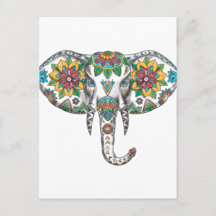 Elephant Head Mandala Tattoo Briefkaart