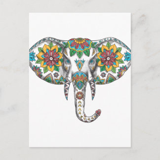 Elephant Head Mandala Tattoo Briefkaart