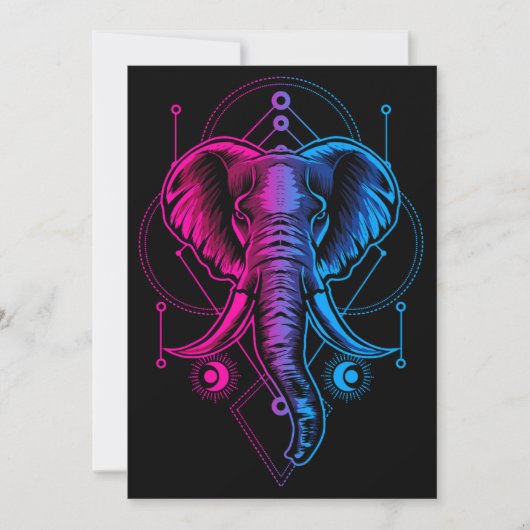 Elephant Head With Sacred Geometry Kaart (Voorkant)
