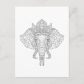 Elephant Head Zendoodle Briefkaart (Voorkant)