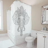 Elephant Head Zendoodle Douchegordijn (In situ)