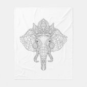 Elephant Head Zendoodle Fleece Deken (Voorkant)
