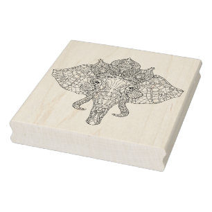 Elephant Head Zendoodle Rubberstempel