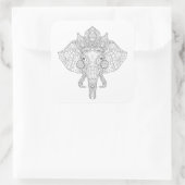 Elephant Head Zendoodle Vierkante Sticker (Tas)