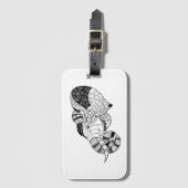 Elephant Head Zenstyle Doodle Bagagelabel (Voorkant (verticaal))