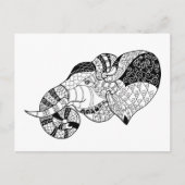 Elephant Head Zenstyle Doodle Briefkaart (Voorkant)