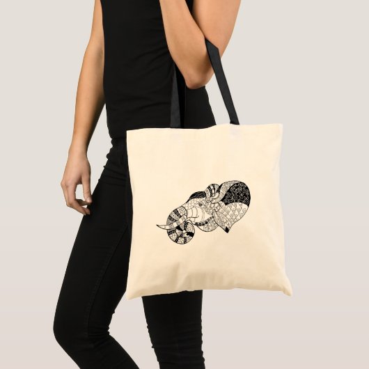 Elephant Head Zenstyle Doodle Tote Bag (Voorkant (product))