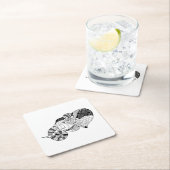 Elephant Head Zenstyle Doodle Vierkante Kartonnen Onderzetter (Insitu)