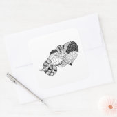 Elephant Head Zenstyle Doodle Vierkante Sticker (Envelop)